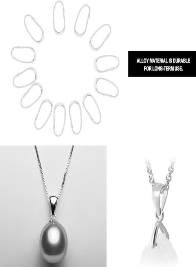 ST logo Hanging Tree Jewellery Making Accessories Pinch Bails Clasps Silver Chain Connector,Pinch Bails Clasp Chain Connectors,Bail Jump Ring Hooks Metal Pinch for Pendant Bracelet Necklace (20 Pcs Punch Pin) - Image 2